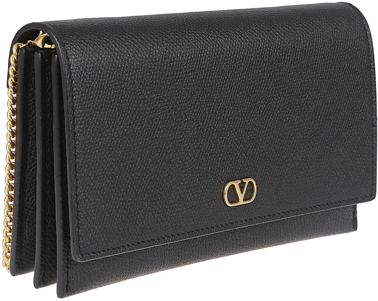 Valentino Garavani Textured Leather Clutch Zwart