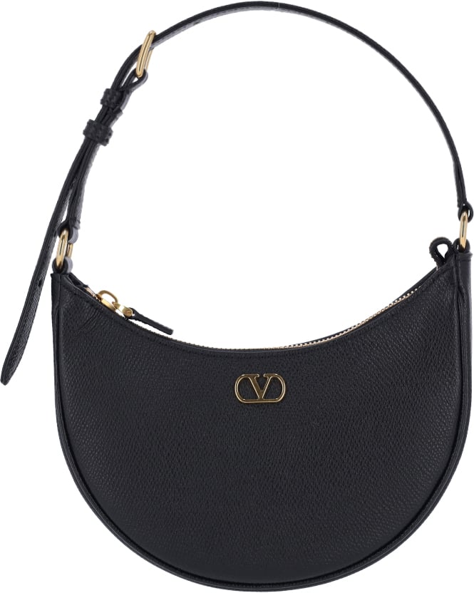 Valentino Garavani "Vlogo Signature" Mini Hobo Bag Black Zwart