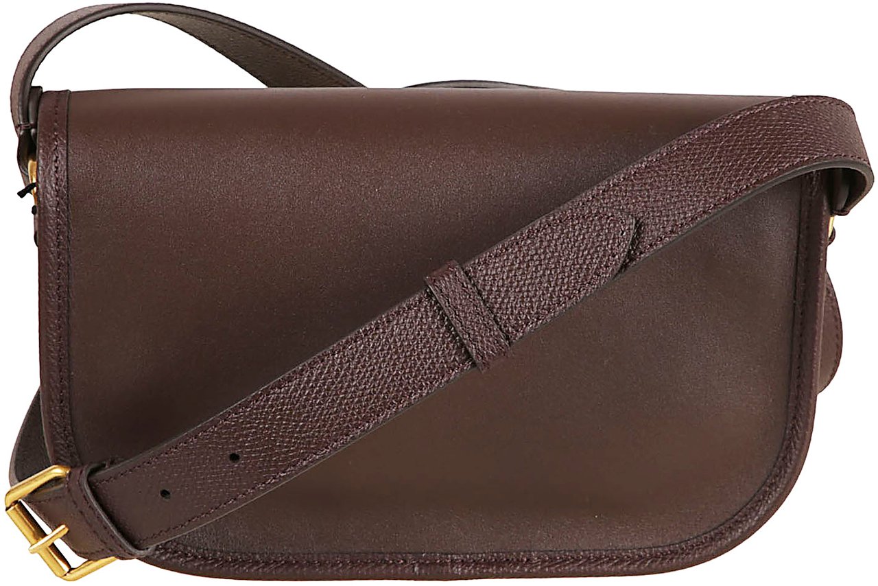 Valentino Garavani Compact Oak Brown Calfskin Bag Zwart