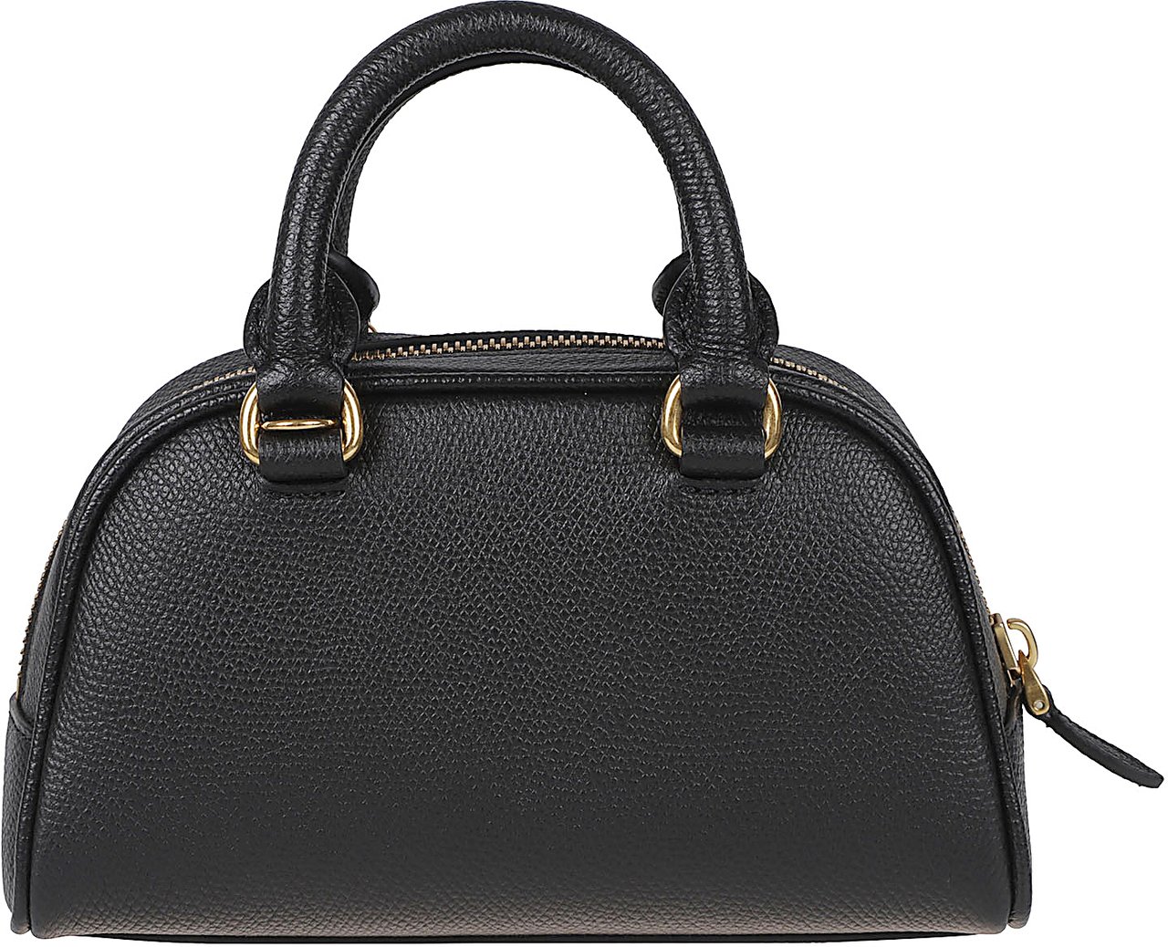 Valentino Garavani Textured Leather Mini Borsa Vlogo Bowling Bag Zwart