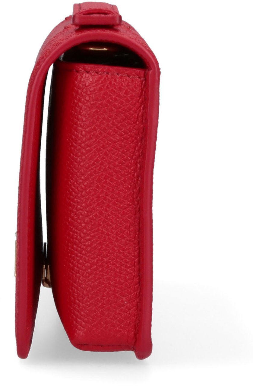 Valentino Garavani Red VLogo Signature Leather Chain Wallet Rood