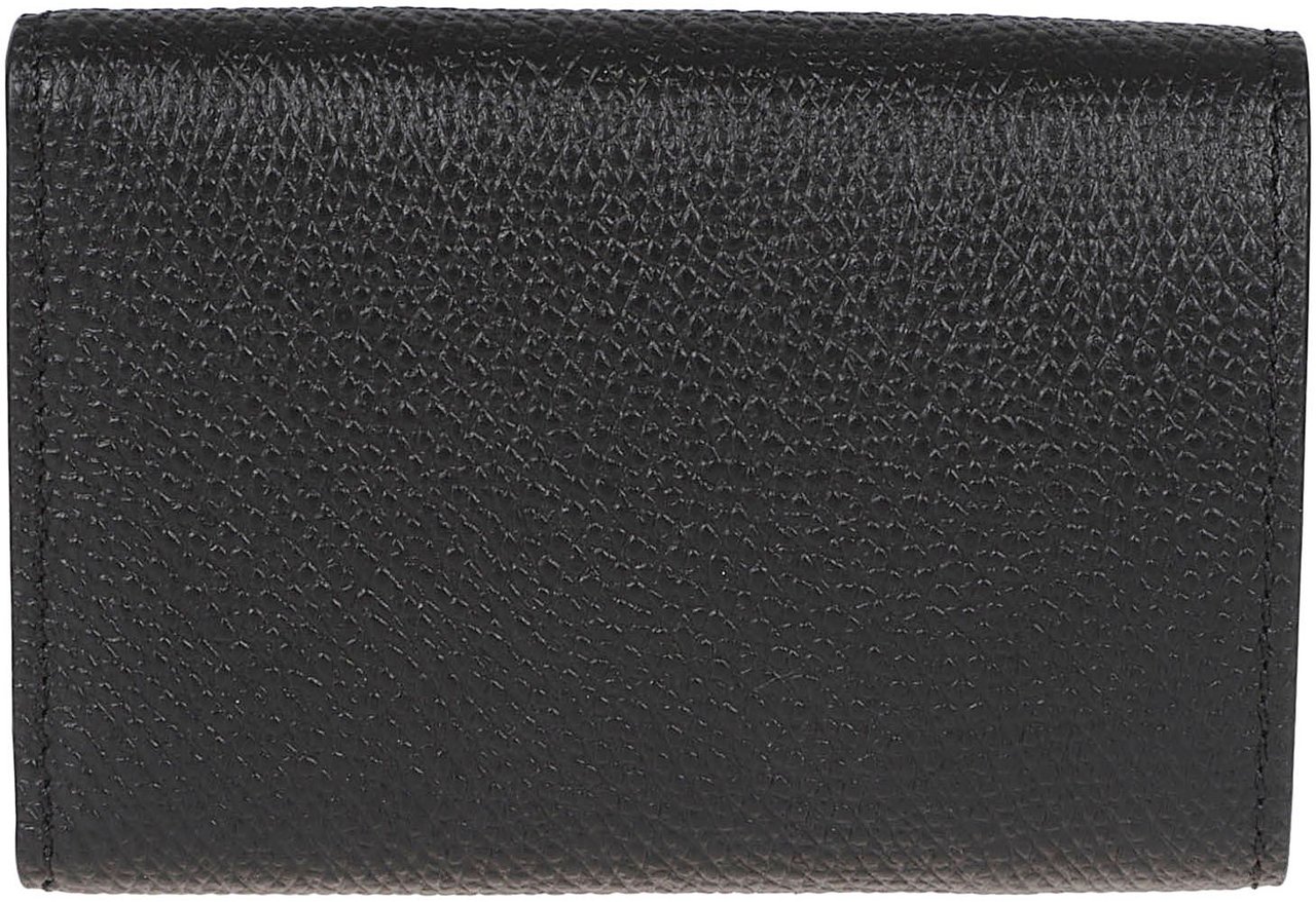 Valentino Garavani Textured Calf Leather Wallet Zwart