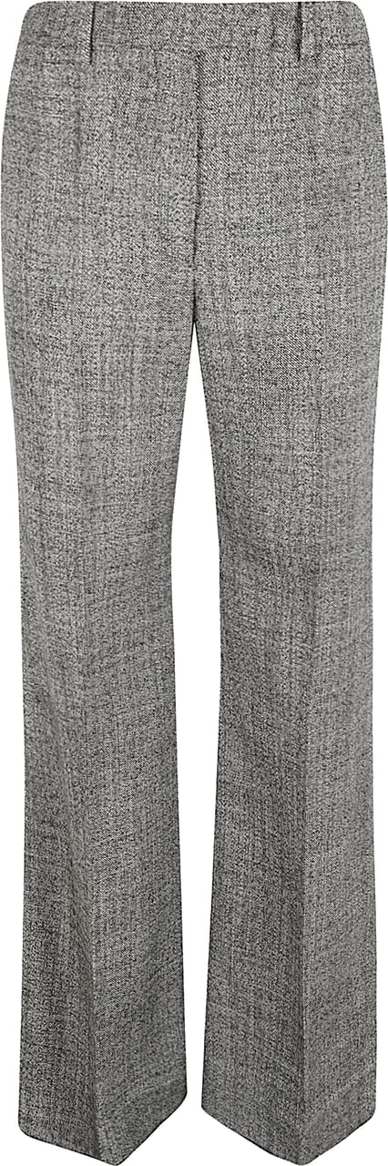 Valentino Garavani Flared White Trousers With Metal Closure Grijs