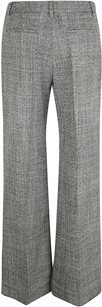 Valentino Garavani Flared White Trousers With Metal Closure Grijs
