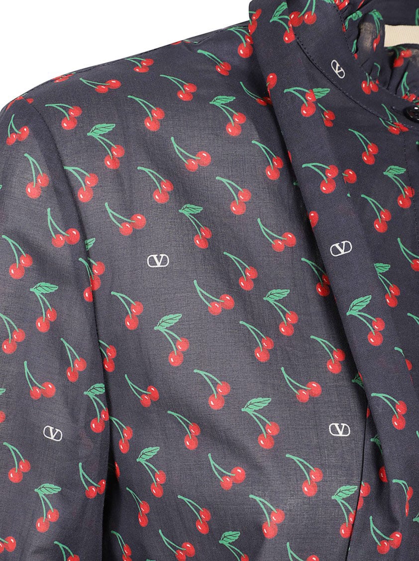 Valentino Garavani Cherry Print Shirt Grijs