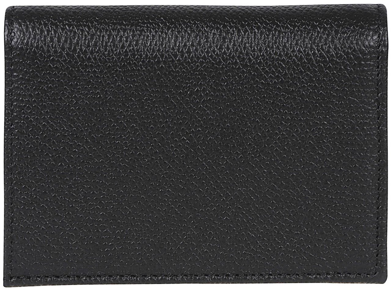 Valentino Garavani Textured Leather Wallet with VLogo Signature Zwart