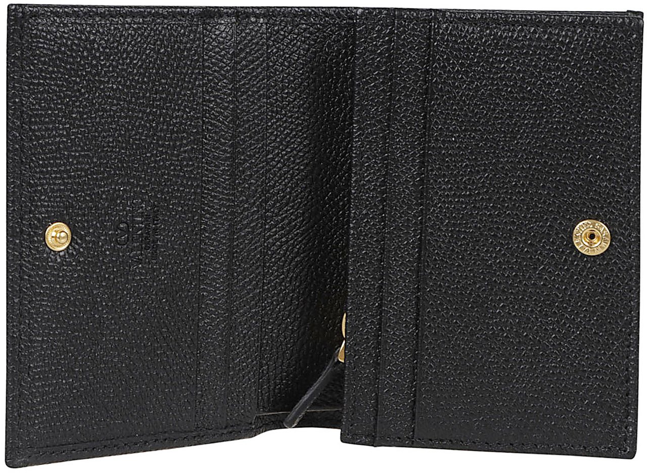 Valentino Garavani Textured Leather Wallet with VLogo Signature Zwart