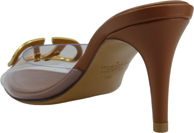 Valentino Garavani Sandalo Slide V Logo Bruin