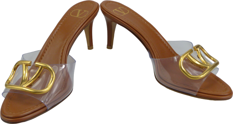 Valentino Garavani Sandalo Slide V Logo Bruin