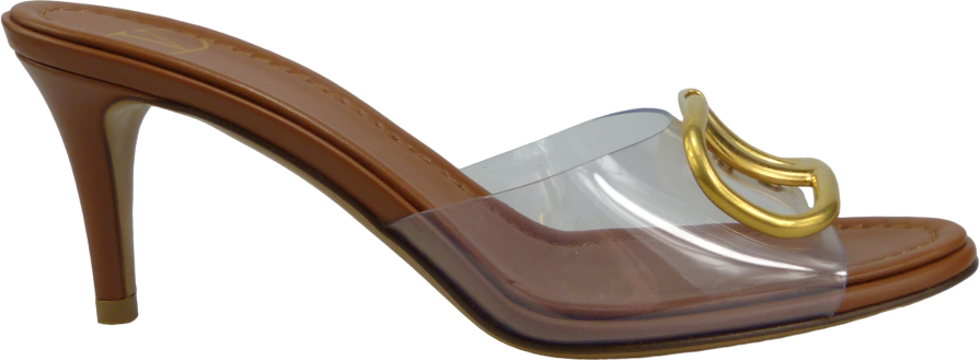 Valentino Garavani Sandalo Slide V Logo Bruin