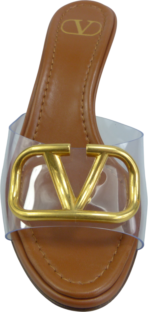 Valentino Garavani Sandalo Slide V Logo Bruin