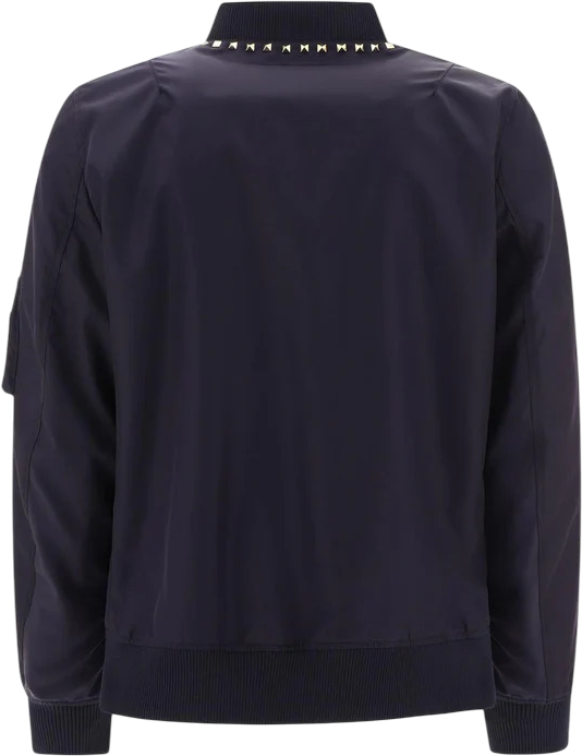 Valentino Garavani Giubbotto bomber con cerniera Rockstud Blauw