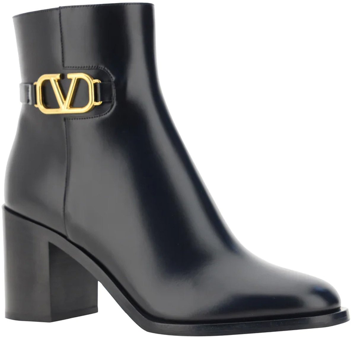 Valentino Garavani Valentino Garavani VLogo Leather Ankle Boots Zwart
