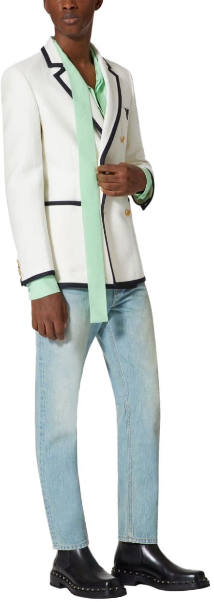 Valentino Garavani Trousers Blue Blauw