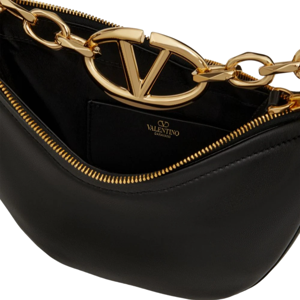 Valentino Garavani Borsa nera con dettagli oro Zwart