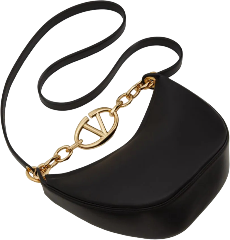 Valentino Garavani Borsa nera con dettagli oro Zwart