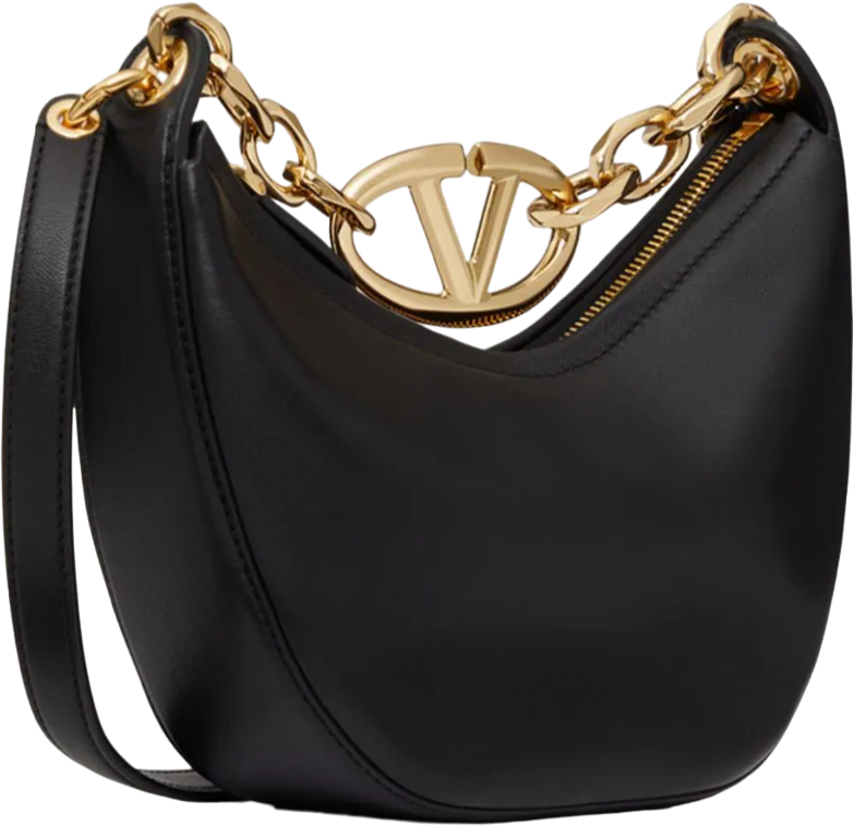 Valentino Garavani Borsa nera con dettagli oro Zwart