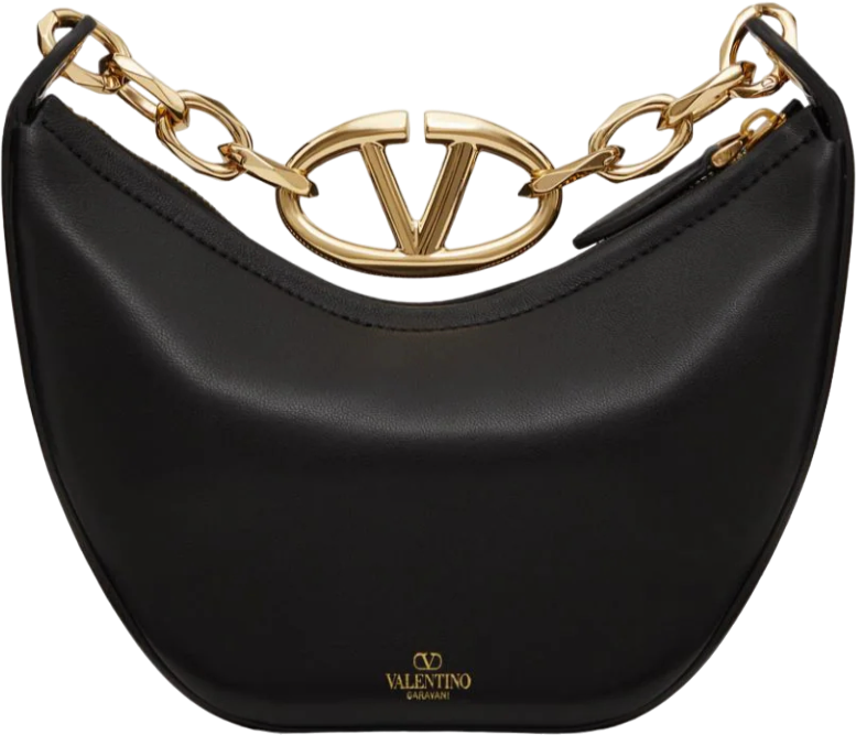 Valentino Garavani Borsa nera con dettagli oro Zwart