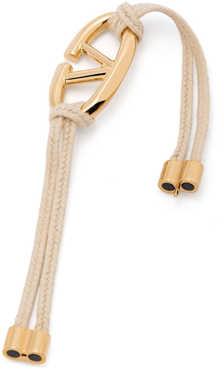 Valentino Garavani Valentino Garavani VLogo Cotton Bracelet Beige