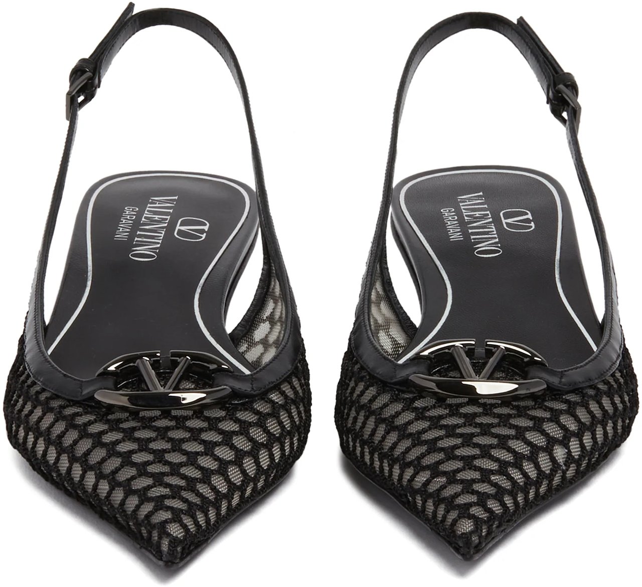 Valentino Garavani Pointed slingback ballet flats 20 mm Zwart