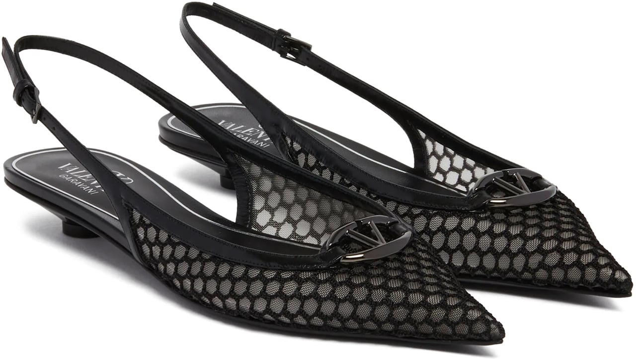 Valentino Garavani Pointed slingback ballet flats 20 mm Zwart
