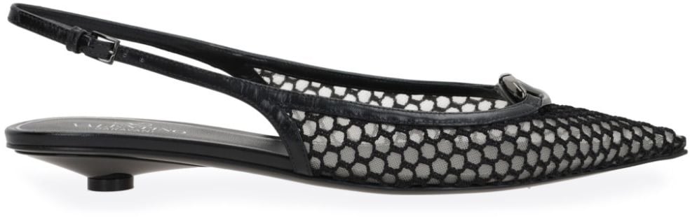 Valentino Garavani Pointed slingback ballet flats 20 mm Zwart