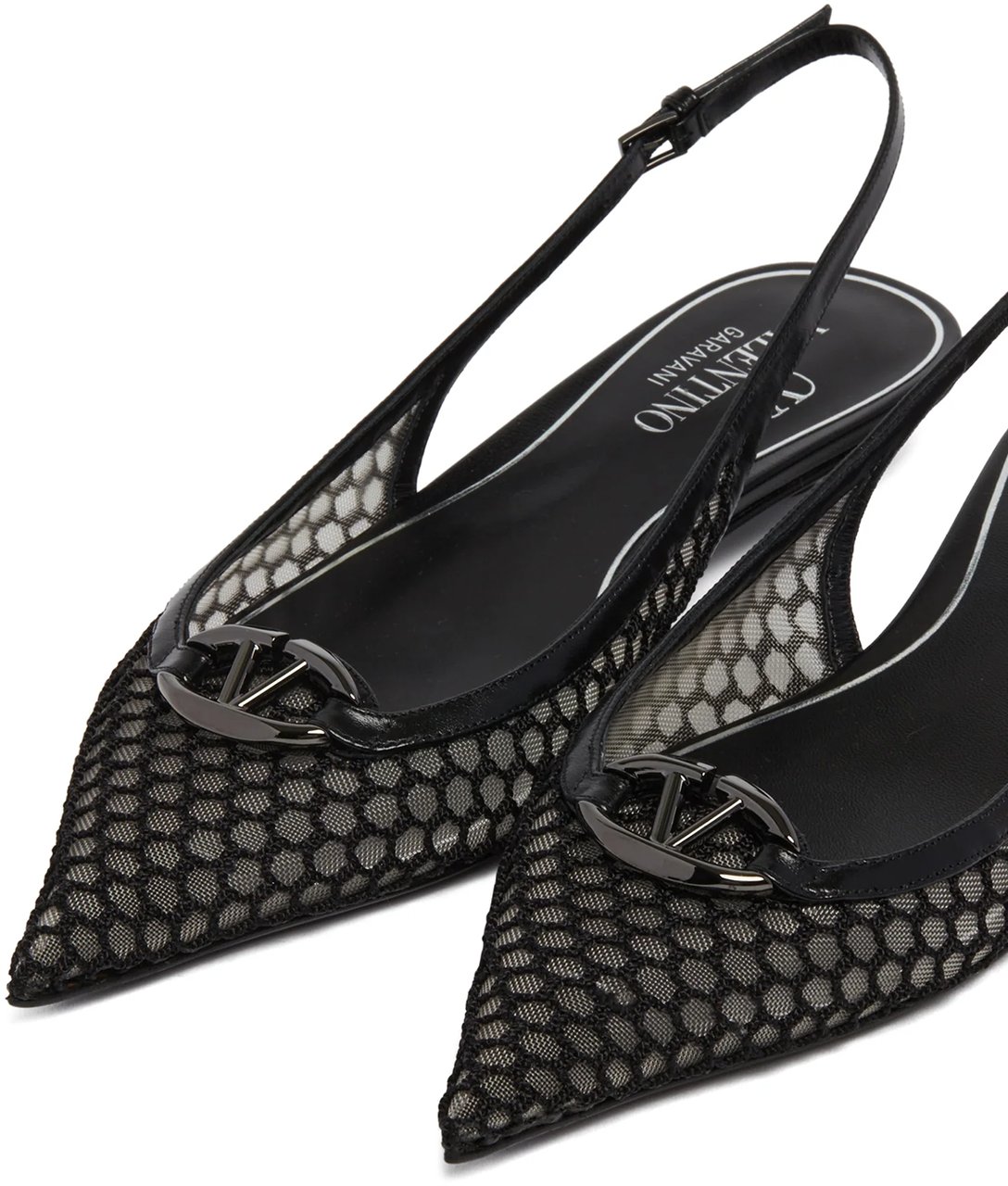 Valentino Garavani Pointed slingback ballet flats 20 mm Zwart
