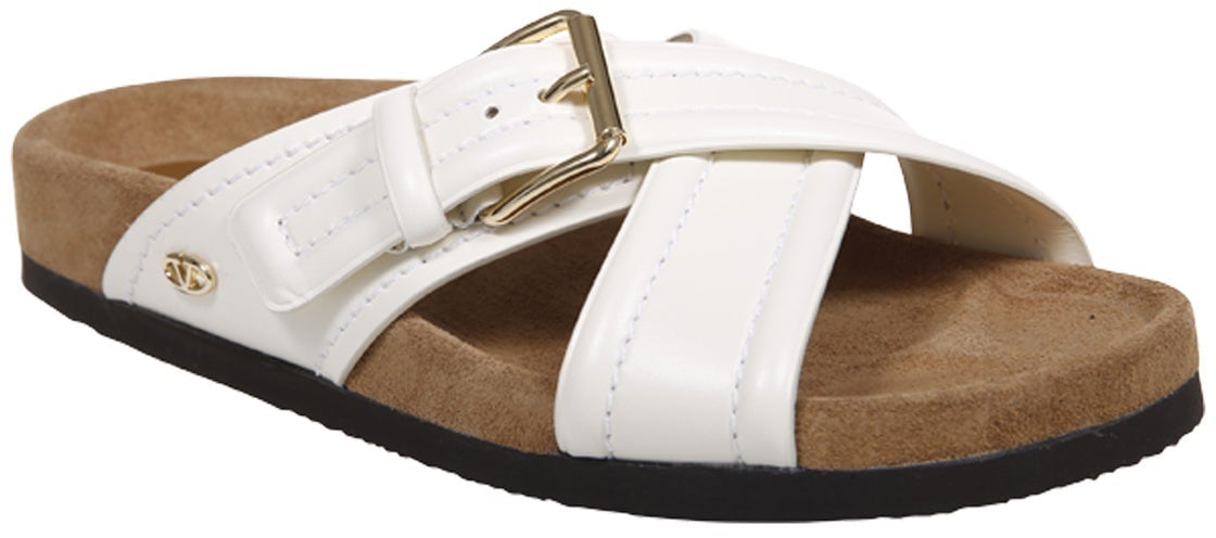 Valentino Garavani Valentino Garavani Leather Flat Sandals Wit