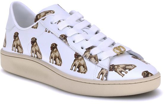 Valentino Garavani White Calf Leather Bos Taurus Low Top Sneakers Wit