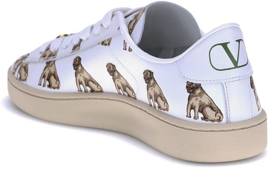 Valentino Garavani White Calf Leather Bos Taurus Low Top Sneakers Wit