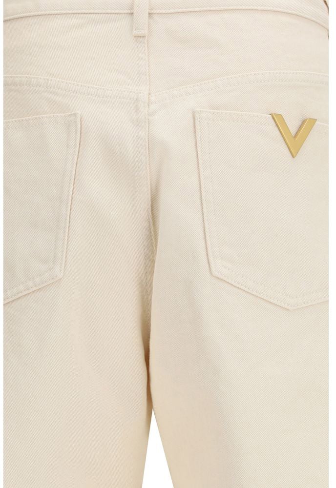 Valentino Garavani Beige Cotton Casual Pants Beige