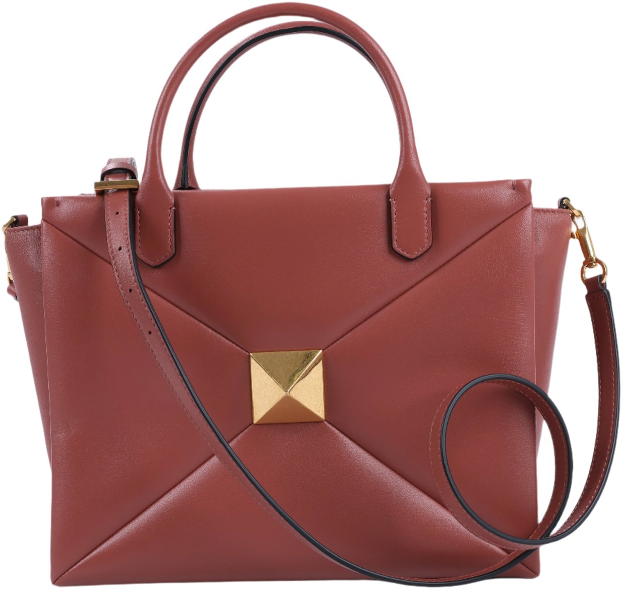 Valentino Garavani Valentino Garavani One Studs Leather 2Way Shoulder Bag in Chestnut (Marketplaces) Bruin