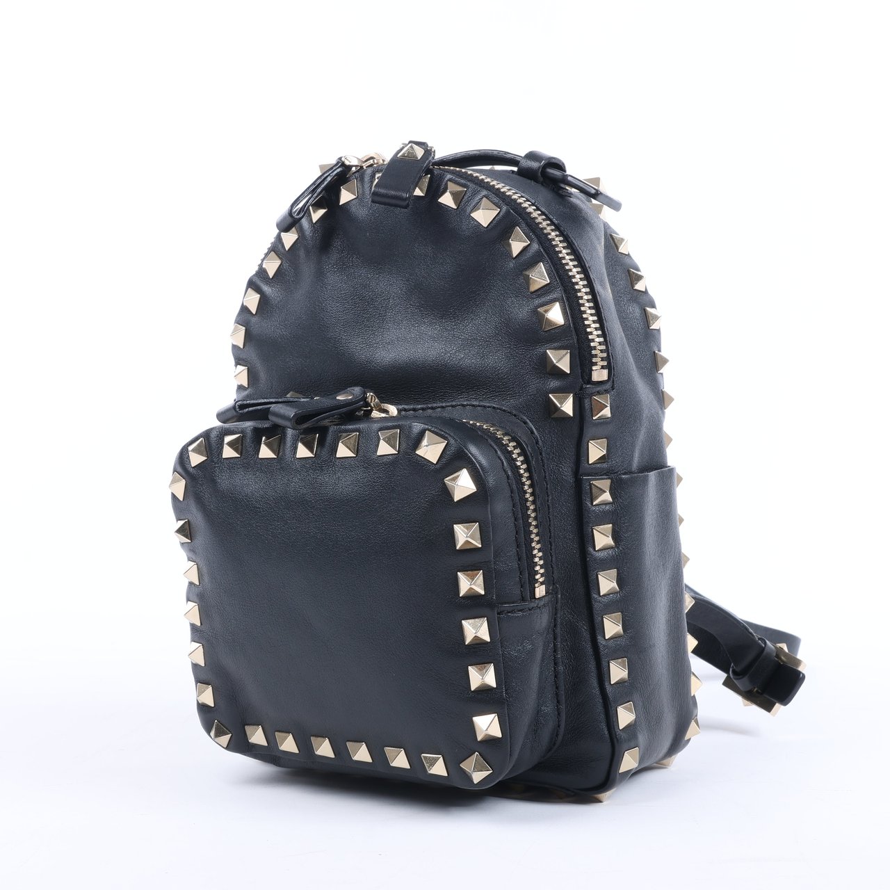 Valentino Garavani Valentino Garavani Rockstud Leather Backpack in Black Zwart