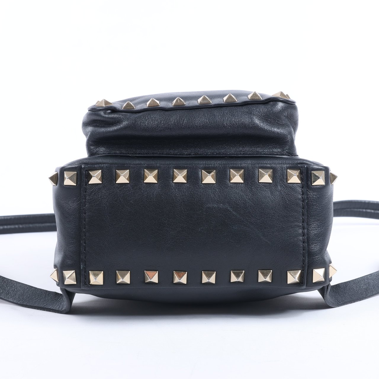 Valentino Garavani Valentino Garavani Rockstud Leather Backpack in Black Zwart