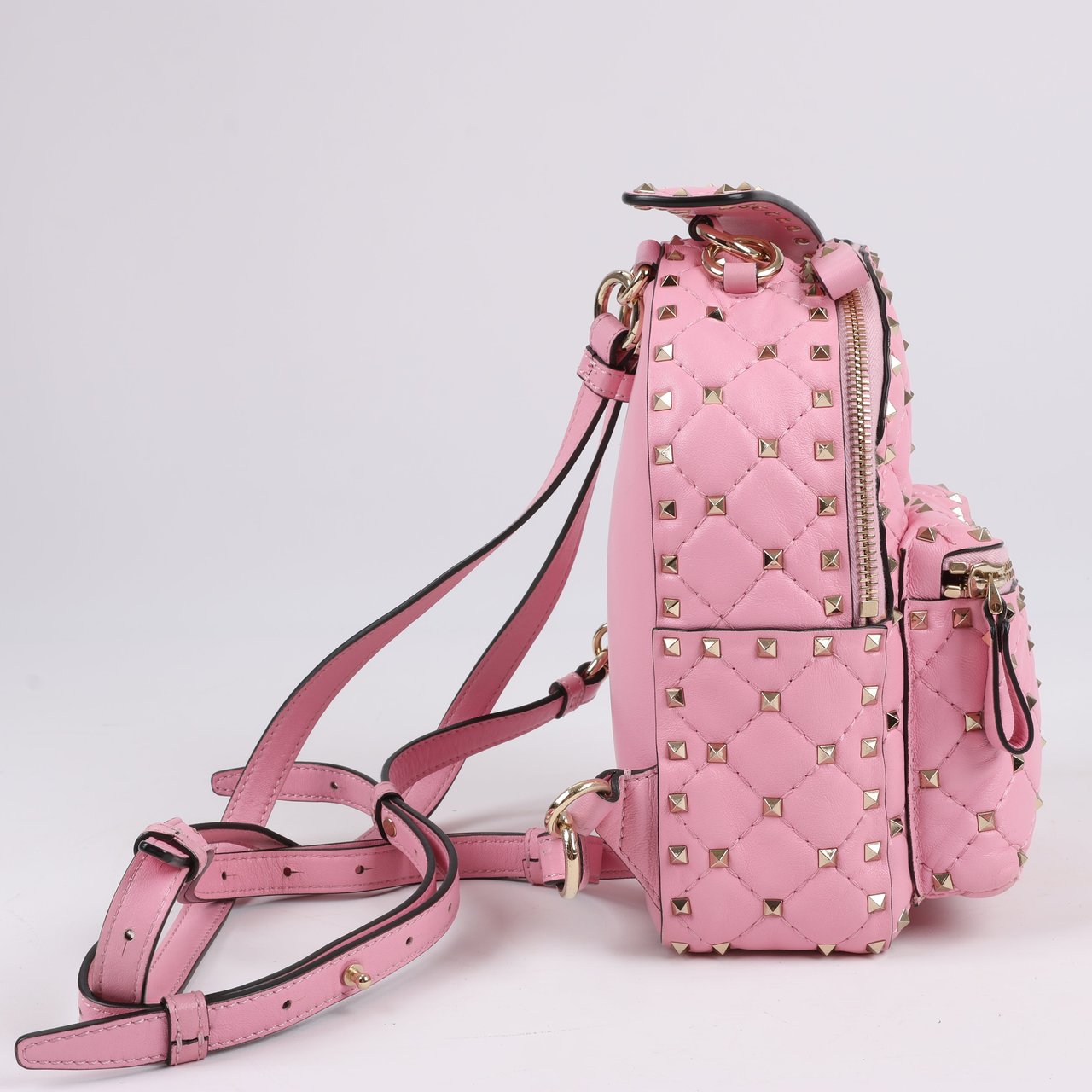 Valentino Garavani Valentino Garavani Rockstud Spike Leather 2Way Backpack in Pink (Marketplaces) Roze