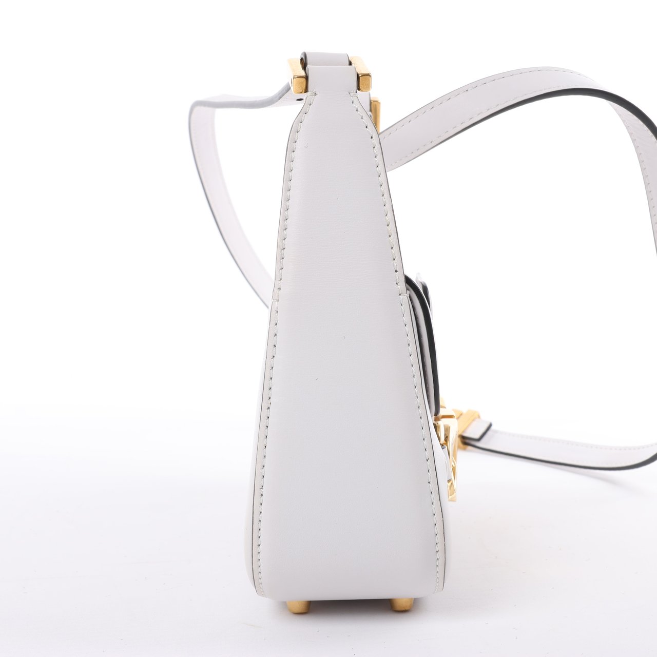 Valentino Garavani Valentino Garavani V logo Leather Shoulder bag in White Wit