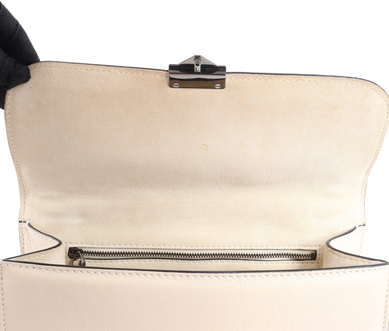 Valentino Garavani Valentino Rockstud Glam Lock Leather Chain Shoulder Bag in Beige Beige