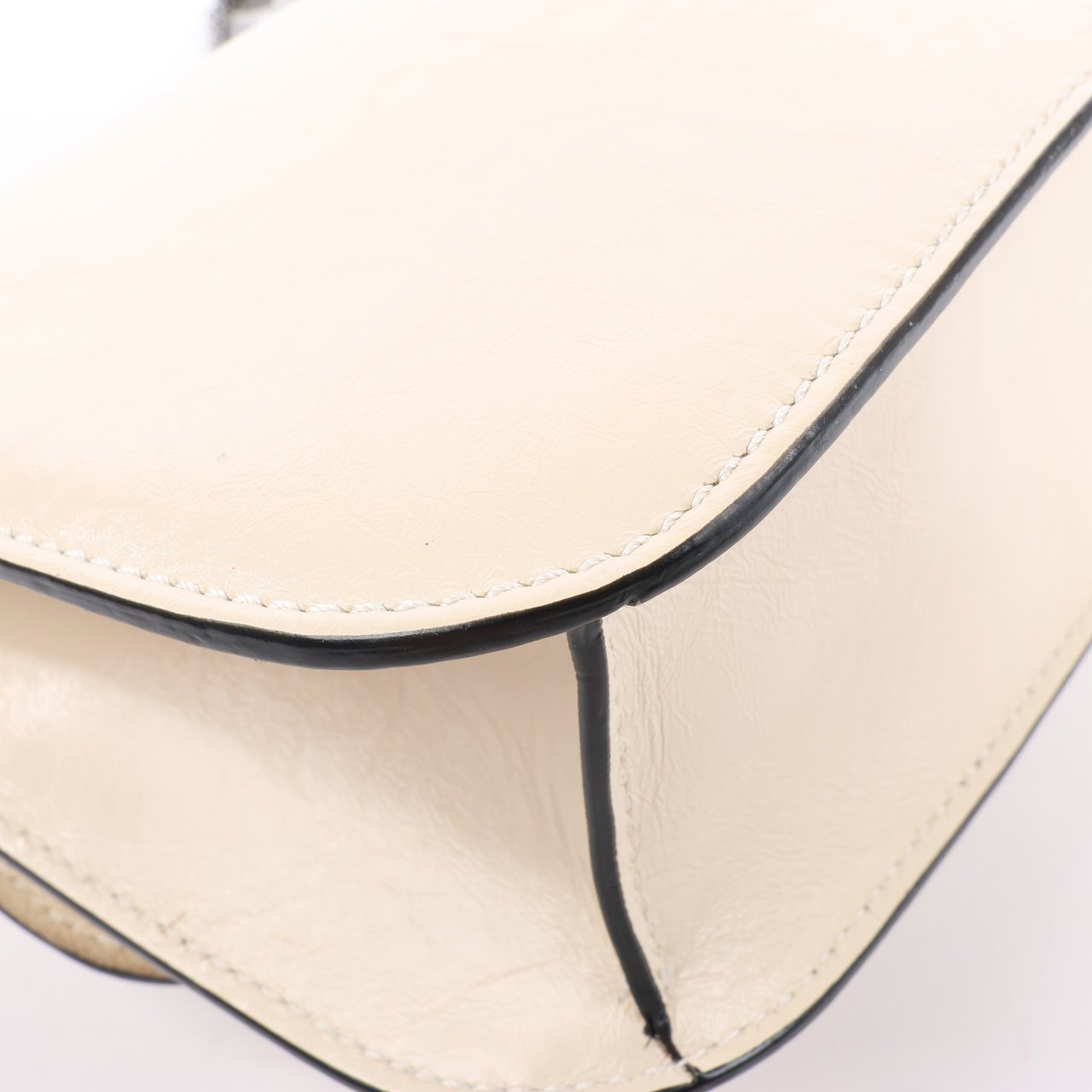 Valentino Garavani Valentino Rockstud Glam Lock Leather Chain Shoulder Bag in Beige Beige