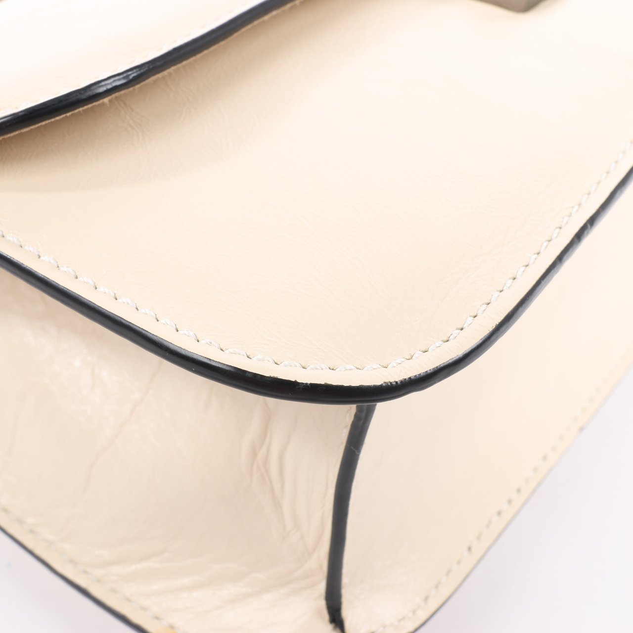 Valentino Garavani Valentino Rockstud Glam Lock Leather Chain Shoulder Bag in Beige Beige