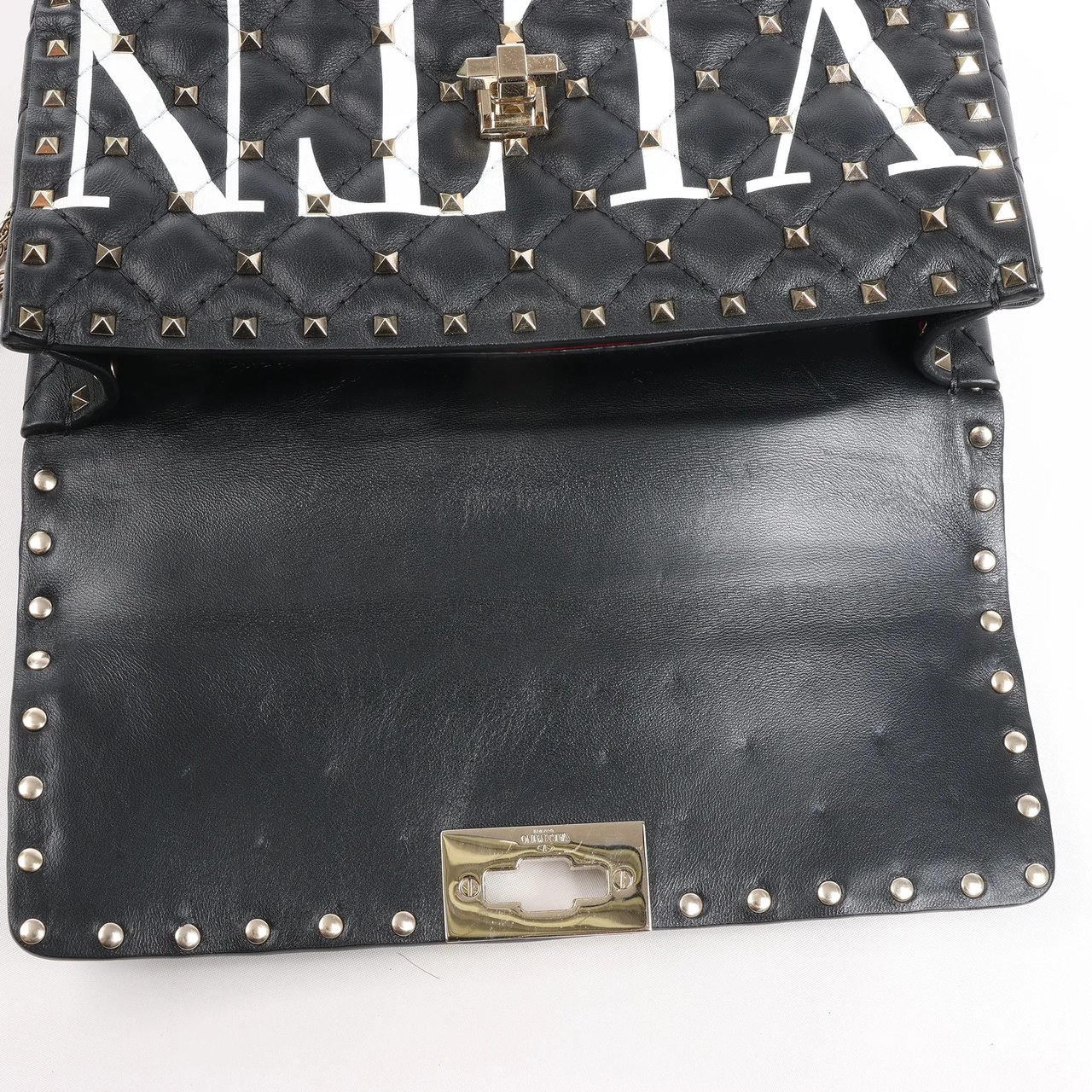 Valentino Garavani Valentino Garavani VLTN Rockstud Spike Chain Leather 2Way Shoulder Bag in Black Divers