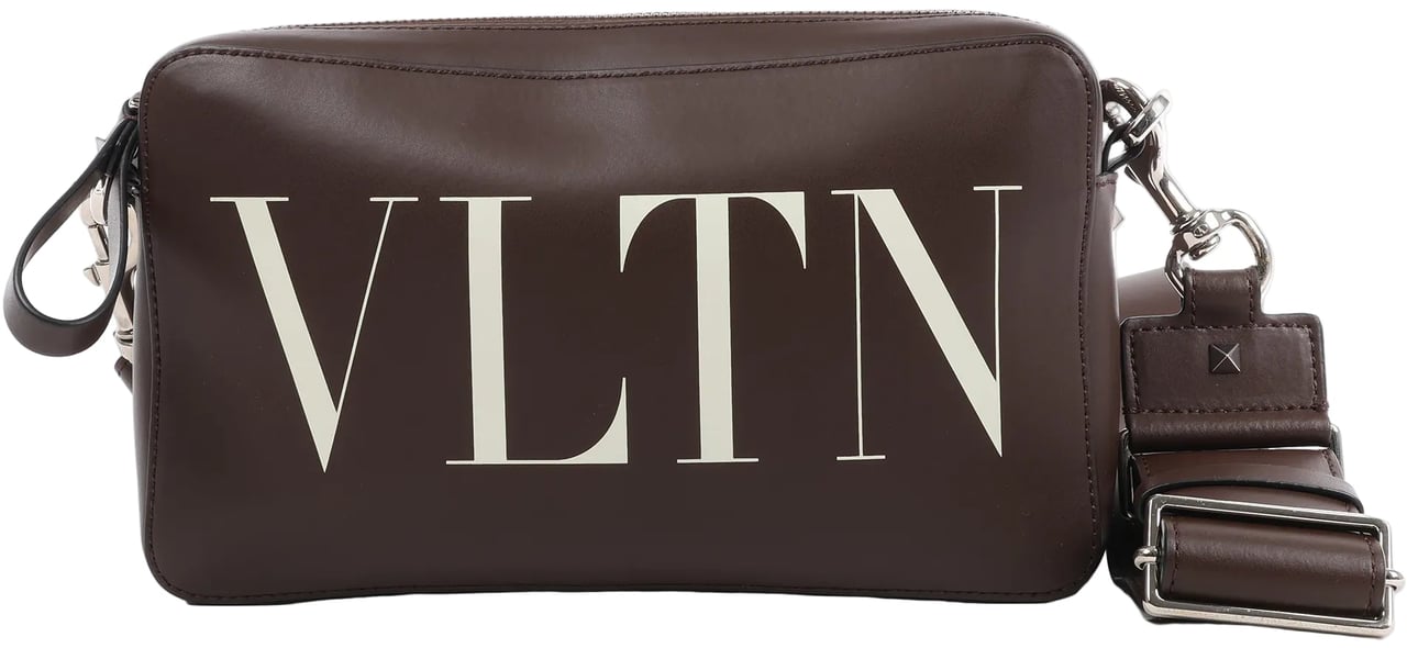 Valentino Garavani Valentino Garavani VLTN Leather Shoulder Bag in Brown Bruin