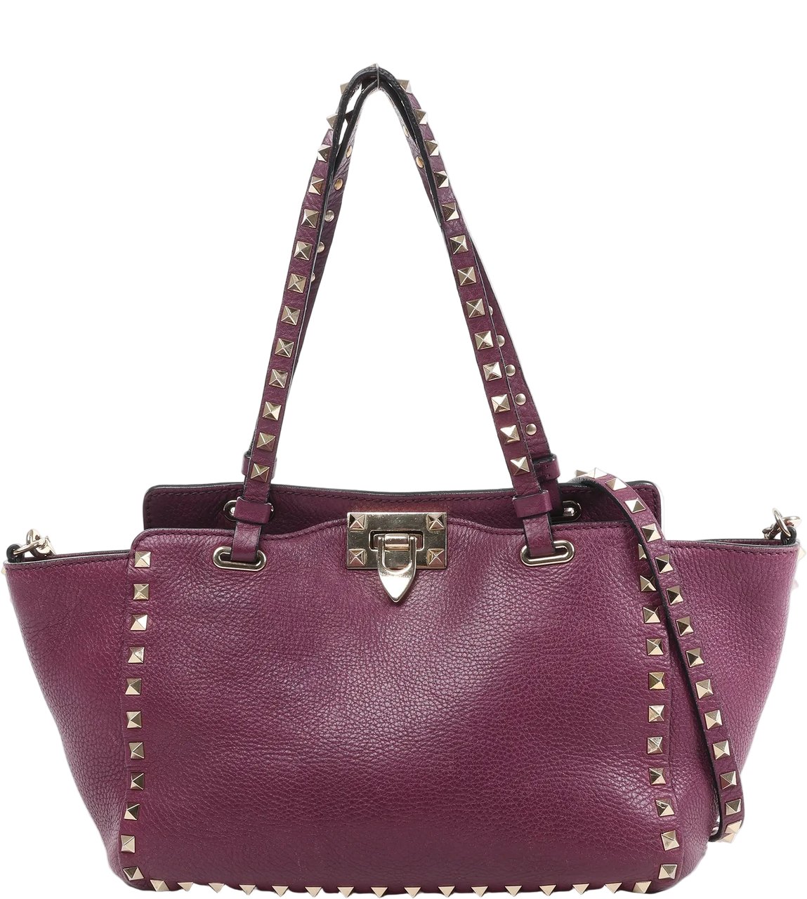 Valentino Garavani Valentino Garavani Rockstud Leather 2Way Handbag in Purple Paars