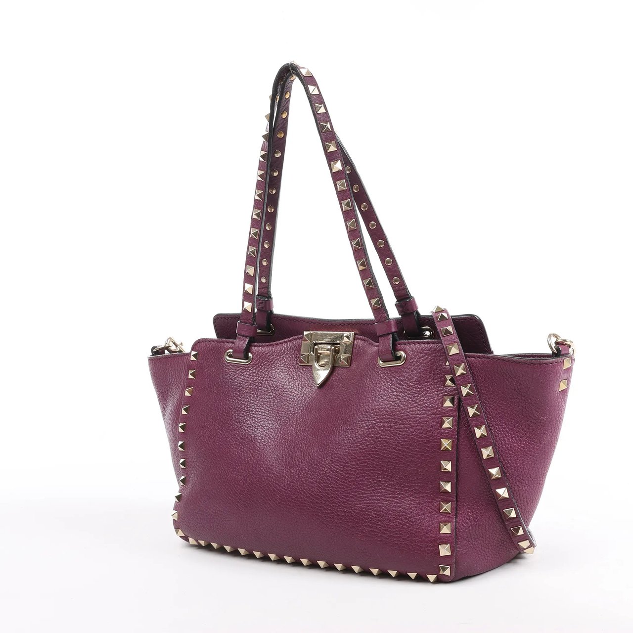 Valentino Garavani Valentino Garavani Rockstud Leather 2Way Handbag in Purple Paars