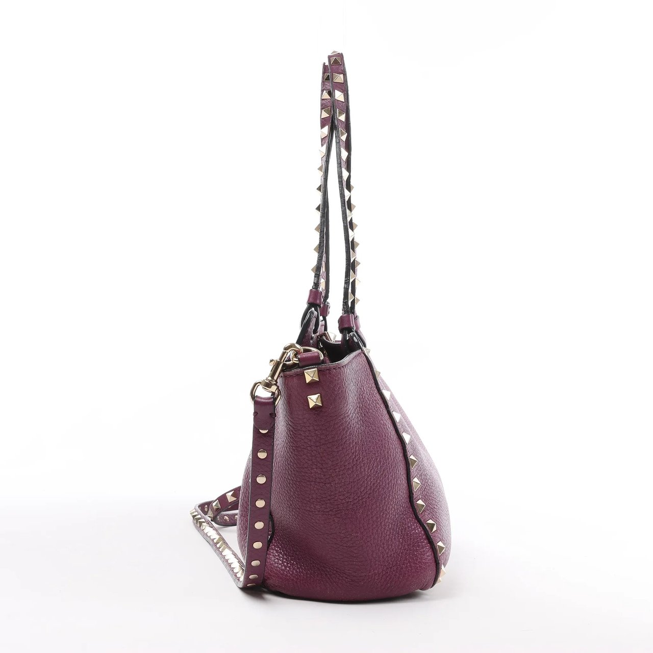 Valentino Garavani Valentino Garavani Rockstud Leather 2Way Handbag in Purple Paars