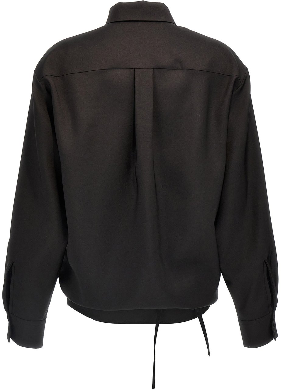 Valentino Garavani Black Wool Blouse Zwart