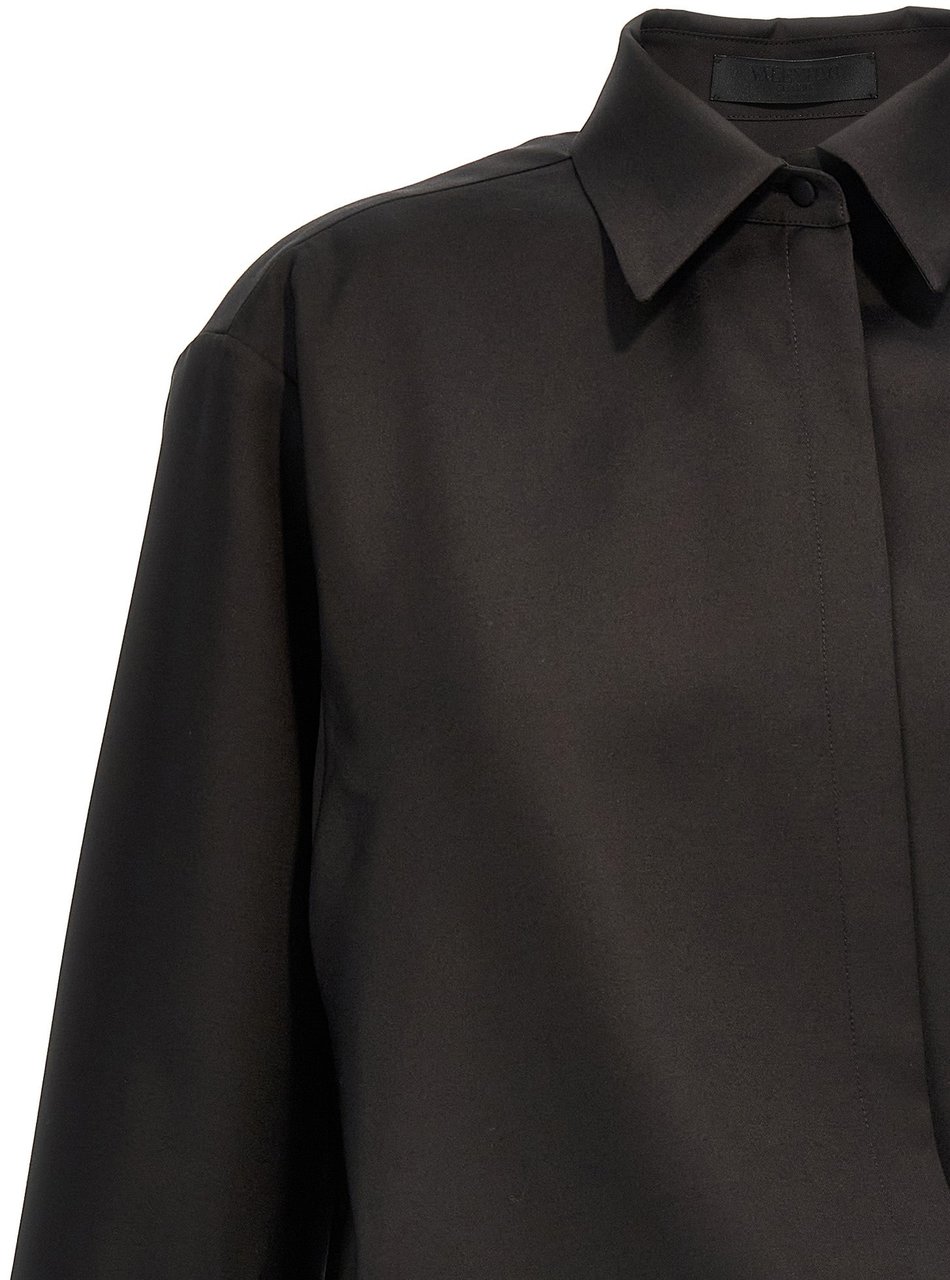 Valentino Garavani Black Wool Blouse Zwart