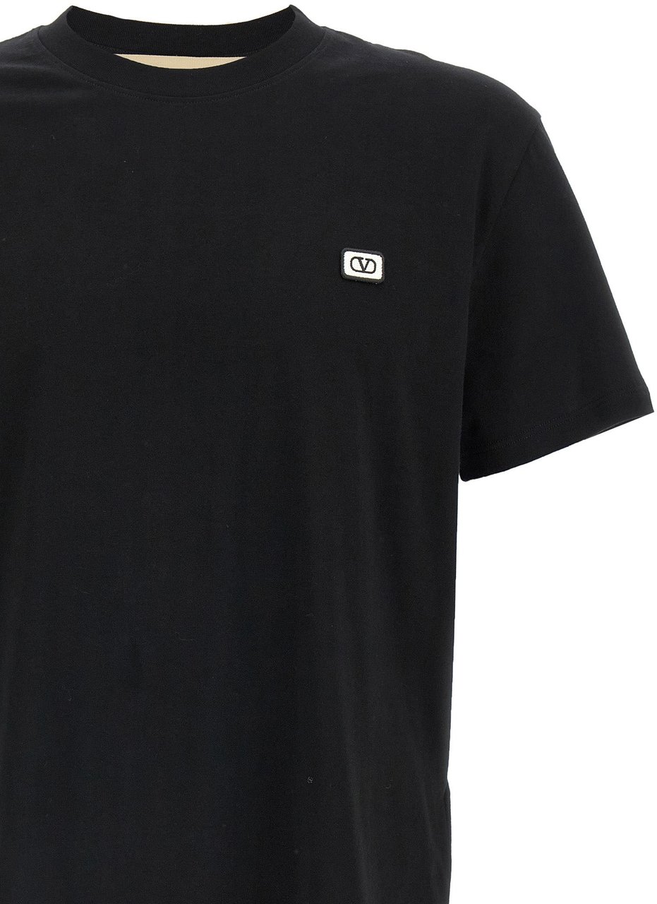 Valentino Garavani Black Cotton T-Shirt Zwart