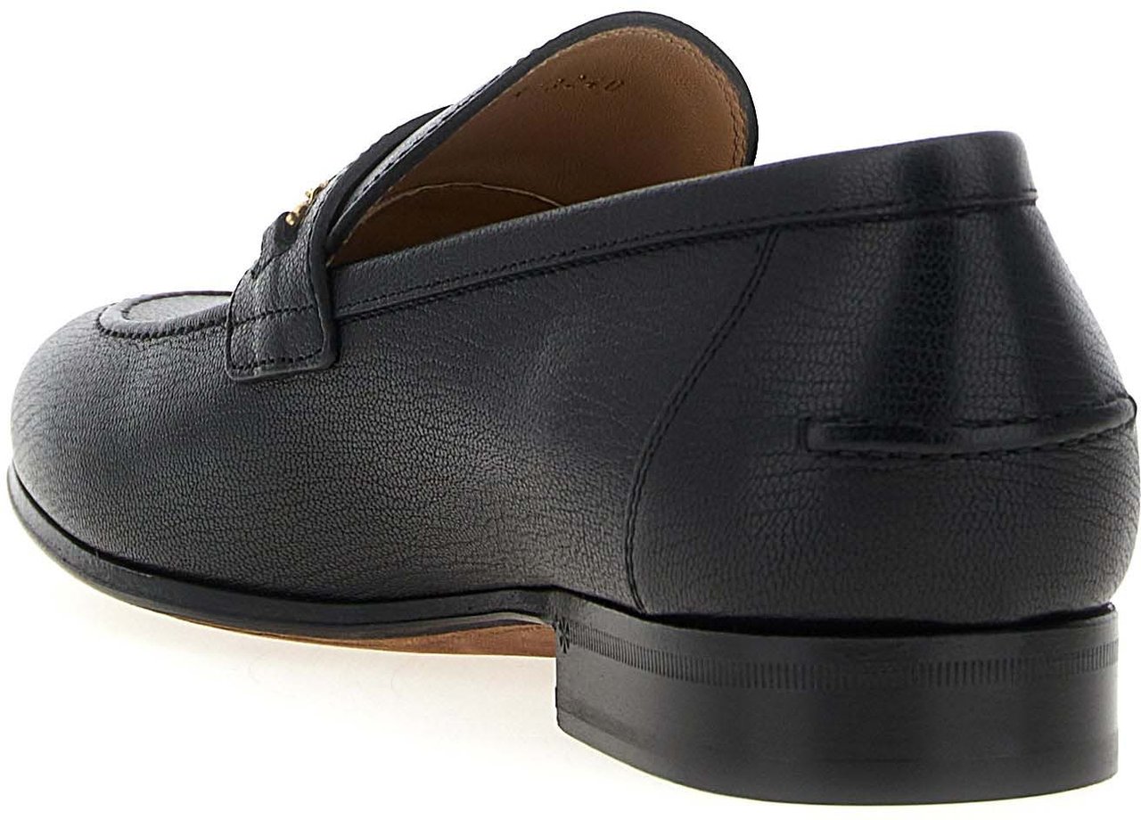 Valentino Garavani Black Goatskin Slip-On Loafers Zwart