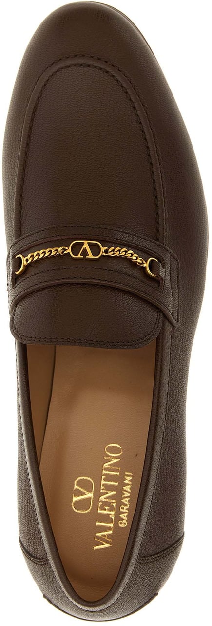 Valentino Garavani Brown Goatskin Slip-On Loafers Bruin