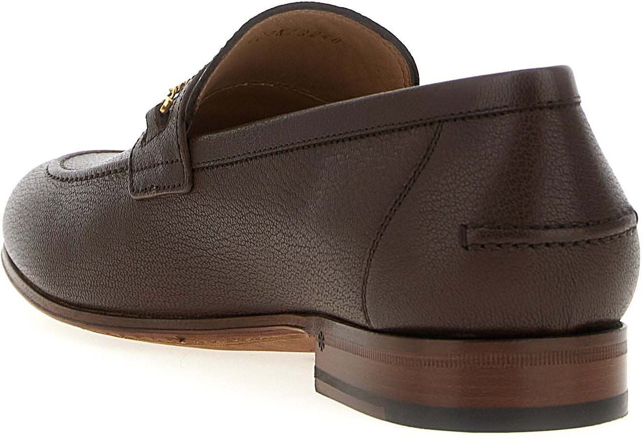 Valentino Garavani Brown Goatskin Slip-On Loafers Bruin
